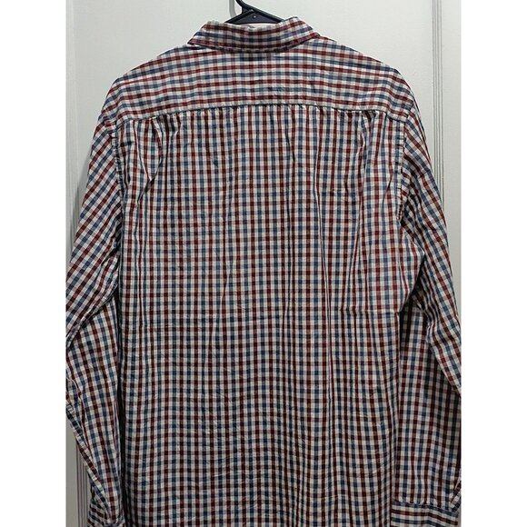 J.Crew Mens Button-Down Red & Blue Gingham Shirt Long Sleeve Cotton Slim Fit Cas - Picture 8 of 12